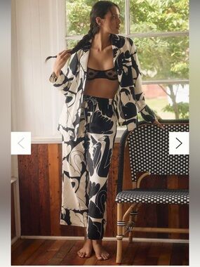 Cecilia Pettersson for Anthropologie Wide-Leg Flannel Pyjama Bottoms size small